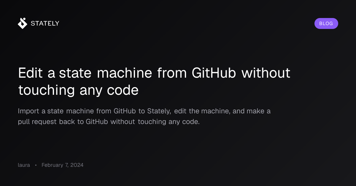 Edit a state machine from GitHub without touching any code