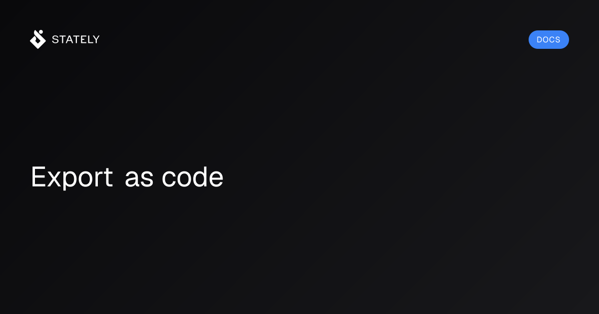 Export as code