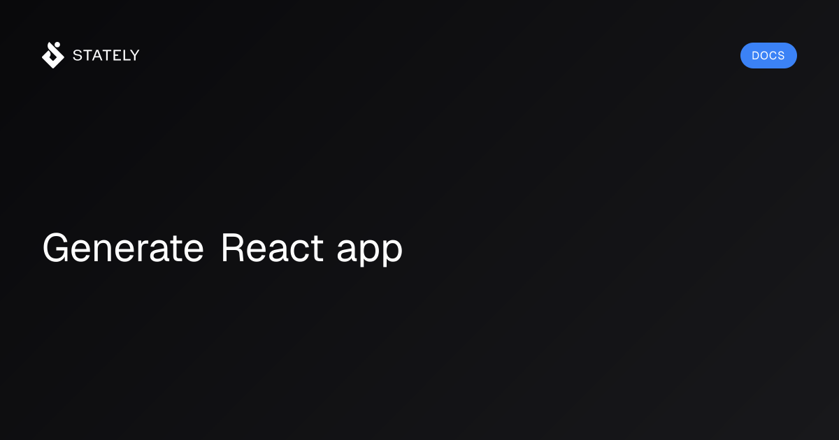 Generate React app