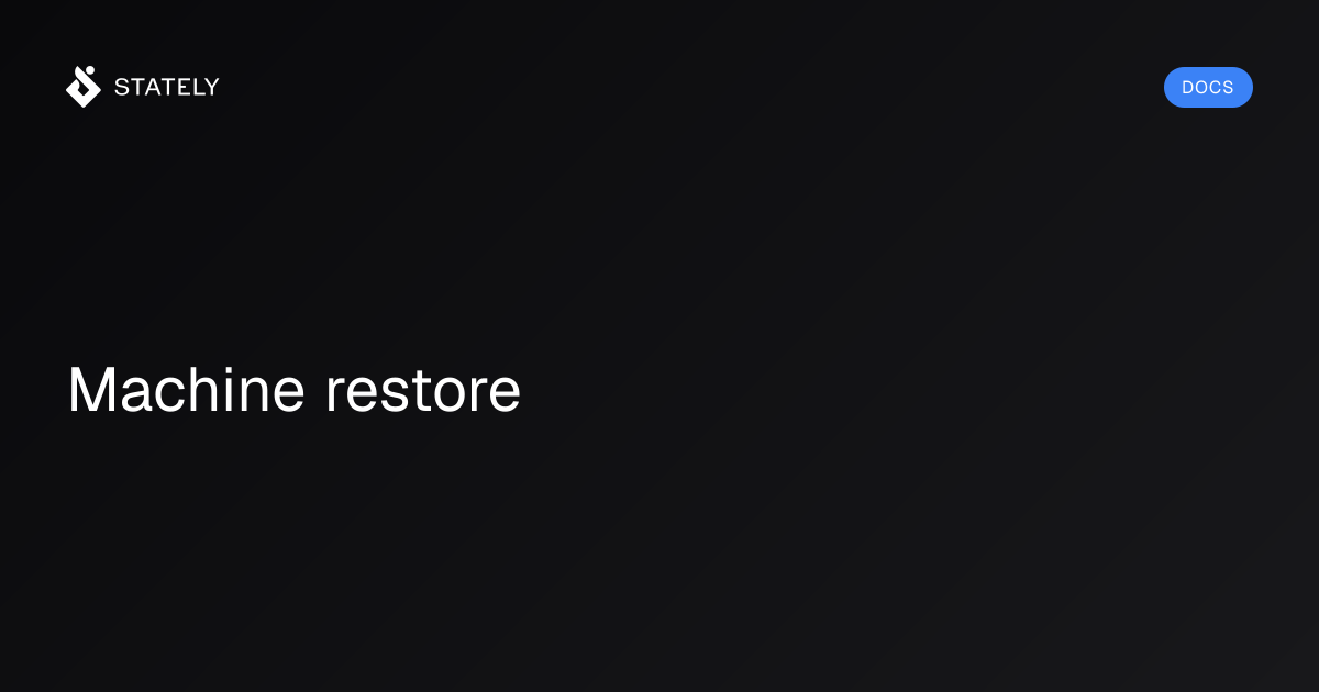 Machine Recovery Mode Reset Machine Machine restore